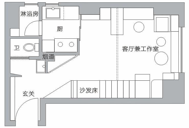 四個不可改動牆柱| 原始平面圖設計師jerry有套30平米的小房子變成了