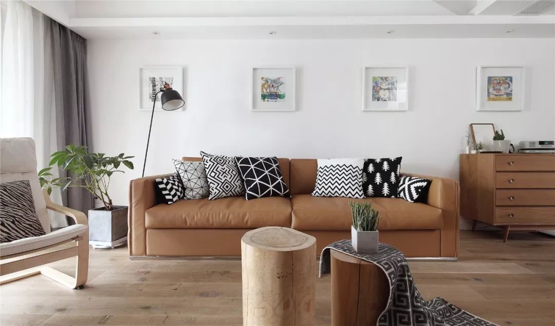 咖啡色蓝色布艺沙发应用的比例也比较高,美式,现代,北欧等风格作品中