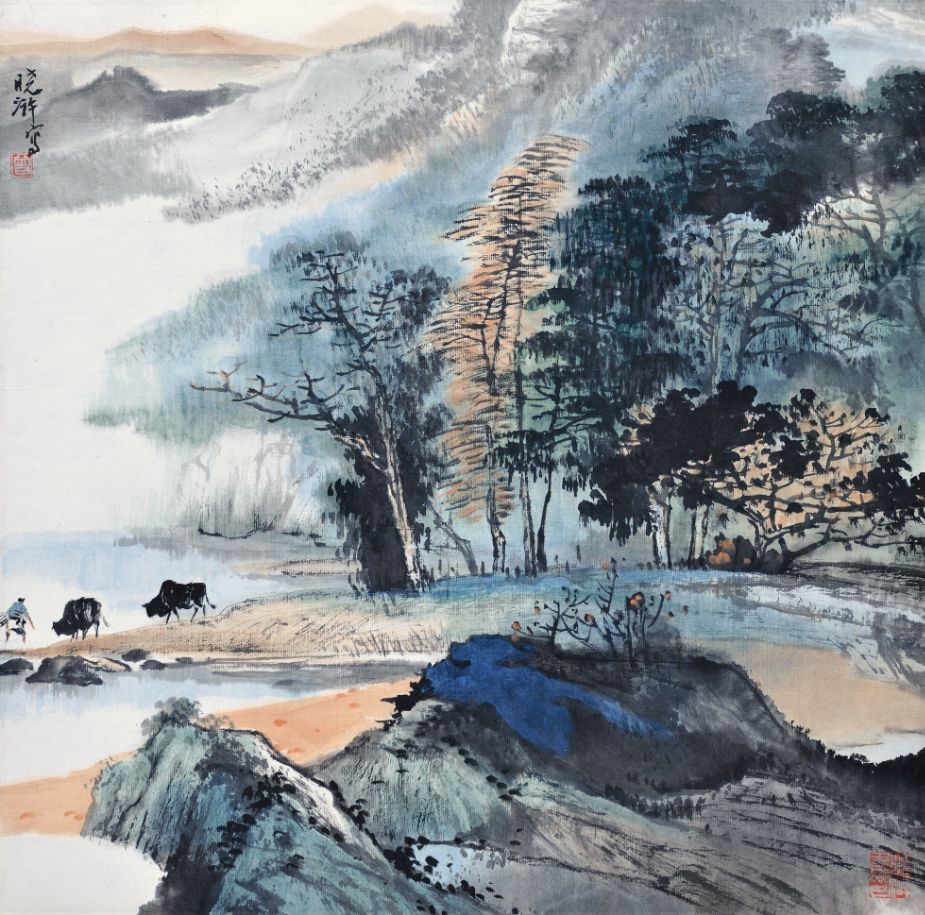 曾晓浒 山水51×51cm 镜框王西京 鲁迅像136×68cm 镜片张彦 永丰舰