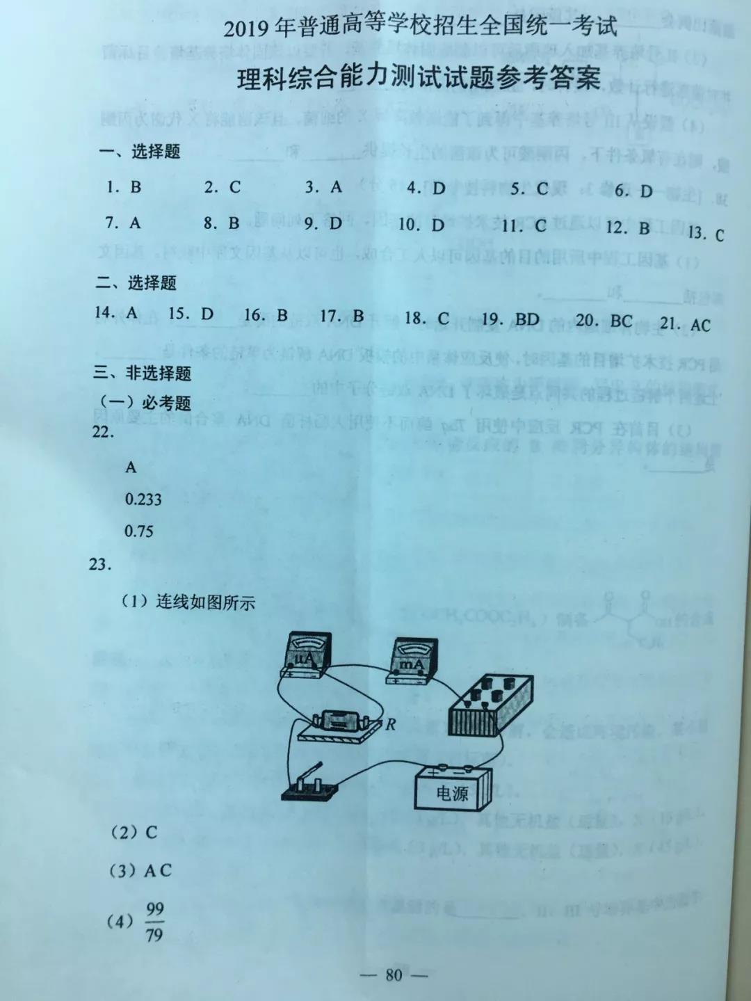 華聲在線權威首發2019湖南高考理科綜合試卷及答案