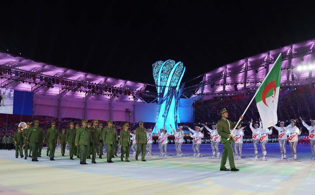 10月18日,第七屆世界軍人運動會開幕式在武漢體育中心舉行.