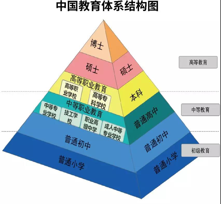 教育体系的金字塔中职业教育处于什么位置